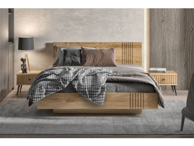 łózko dębowe BALMELLO wykończenie DAB naturalny łózko dębowe BALMELLO wykończenie DAB naturalny